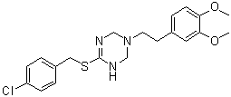 CAS # 762239-61-2, 4-[[(4-Chlorophenyl)methyl]thio]-1-[2-(3,4-dimethoxyphenyl)ethyl]-1,2,3,6-tetrahydro-1,3,5-triazine
