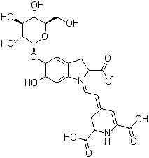 CAS # 7659-95-2, Beetroot Red, [S-(R*,R*)]-4-[2-[2-Carboxy-5-(beta-D-glucopyranosyloxy)-2,3-dihydro-6-hydroxy-1H-indol-1-yl]vinyl]-2,3-dihydropyridine-2,6-dicarboxylic acid