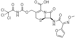 CAS # 76598-06-6, [6R-[6alpha,7beta(Z)]]-7-[[2-Furanyl(methoxyimino)acetyl]amino]-8-oxo-3-[[[[(trichloroacetyl)amino]carbonyl]oxy]methyl]-5-thia-1-azabicyclo[4.2.0]oct-2-ene-2-carboxylic acid