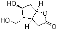 structure of CAS# 76704-05-7, (3aS,4R,5S,6aR)-(+)-六氢-5-羟基-4-羟甲基-2H-环戊并[b]呋喃-2-酮