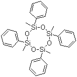 CAS # 77-63-4, 1,3,5,7-Tetramethyltetraphenylcyclotetrasiloxane, 2,4,6,8-Tetramethyl-2,4,6,8-tetraphenylcyclotetrasiloxane