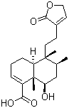 CAS # 771493-42-6, (-)-6beta-Hydroxy-5beta,8beta,9beta,10alpha-cleroda-3,13-dien-16,15-olid-18-oic acid