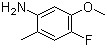 structure of CAS# 77153-73-2, 4-氟-5-甲氧基-2-甲基苯胺