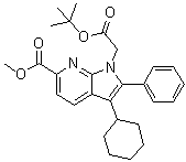 CAS # 774213-94-4, 3-Cyclohexyl-6-(methoxycarbonyl)-2-phenyl-1H-pyrrolo[2,3-b]pyridine-1-acetic acid 1,1-dimethylethyl ester