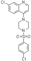 structure of CAS# 774549-97-2, 7-氯-4-[4-[(4-氯苯基)磺酰基]-1-哌嗪基]喹啉