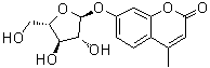 structure of CAS# 77471-44-4, 7-(alpha-L-Arabinofuranosyloxy)-4-methyl-2H-1-benzopyran-2-one