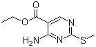 structure of CAS# 776-53-4, Ethyl 4-amino-2-(methylthio)pyrimidine-5-carboxylate