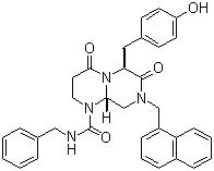 CAS # 780757-88-2, ICG 001, (6R,9aR)-rel-Hexahydro-6-[(4-hydroxyphenyl)methyl]-8-(1-naphthalenylmethyl)-4,7-dioxo-N-(phenylmethyl)-2H-pyrazino[1,2-a]pyrimidine-1(6H)-carboxamide