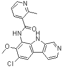 structure of CAS# 783348-36-7, N-(6-Chloro-7-methoxy-9H-pyrido[3,4-b]indol-8-yl)-2-methyl-3-pyridinecarboxamide