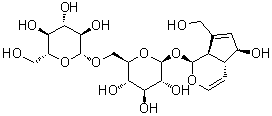 CAS # 78392-84-4, Aucubigenin 1-O-beta-gentiobioside, (1S,4aR,5S,7aS)-1,4a,5,7a-Tetrahydro-5-hydroxy-7-(hydroxymethyl)cyclopenta[c]pyran-1-yl 6-O-beta-D-glucopyranosyl-beta-D-glucopyranoside, 6'-O-beta-Glucosylaucubin