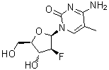 structure of CAS# 78636-53-0, 4-氨基-1-(2-脱氧-2-氟-beta-D-阿拉伯呋喃糖基)-5-甲基-2(1H)-嘧啶酮