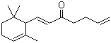 CAS # 79-78-7, Allyl-alpha-ionone, (E)-1-(2,6,6-Trimethyl-cyclohex-2-enyl)-hepta-1,6-dien-3-one, Cetone V, Hexalon, 1-(2,6,6-Trimethyl-2-cyclohexen-1-yl)-1,6-heptadien-3-one
