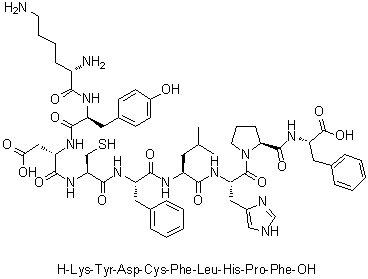 CAS # 790726-29-3, L-Lysyl-L-tyrosyl-L-alpha-aspartyl-L-cysteinyl-L-phenylalanyl-L-leucyl-L-histidyl-L-prolyl-L-phenylalanine