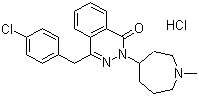 CAS # 79307-93-0, Azelastine hydrochloride, 4-[(4-Chlorophenyl)methyl]-2-(1-methylazepan-4-yl)-phthalazin-1-one hydrochloride