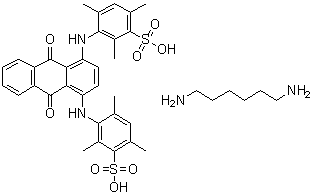 CAS 登录号：79665-26-2, 1,6-己二胺 3,3'-[(9,10-二氢-9,10-二氧代-1,4-蒽二基)二亚胺]二[2,4,6-三甲基苯磺酸盐]
