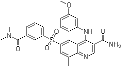 CAS # 801312-28-7, GSK-256066, 6-[[3-[(Dimethylamino)carbonyl]phenyl]sulfonyl]-4-[(3-methoxyphenyl)amino]-8-methyl-3-quinolinecarboxamide