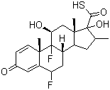 structure of CAS# 80473-92-3, (6a,11b,16a,17a)-6,9-二氟-11,17-二羟基-16-甲基-3-氧代雄甾-1,4-二烯-17-硫代羧酸