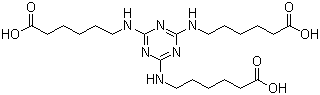 structure of CAS# 80584-91-4, 2,4,6-Tri-(6-aminocaproic acid)-1,3,5-triazine