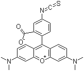 CAS # 80724-19-2, Tetramethylrhodamine-5-isothiocyanate, 9-(2-Carboxy-4-isothiocyanatophenyl)-3,6-bis(dimethylamino)xanthylium inner salt