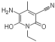 CAS # 80749-15-1, 5-Amino-1-ethyl-1,2-dihydro-6-hydroxy-4-methyl-2-oxo-3-pyridinecarbonitrile, 5-Amino-3-cyano-1-ethyl-6-hydroxy-4-methyl-2-pyridone