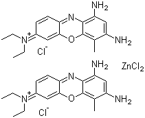 CAS # 81029-05-2, Brilliant Cresyl Blue, 1,3-Diamino-7-(diethylamino)-4-methylphenoxazin-5-ium tetrachlorozincate (2:1)