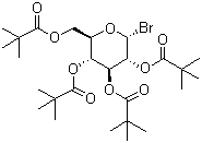 structure of CAS# 81058-27-7, 2,3,4,6-Tetra-O-pivaloyl-alpha-D-glucopyranosyl bromide