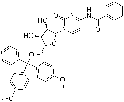 structure of CAS# 81246-76-6, N-苯甲酰基-5'-O-[双(4-甲氧基苯基)苯甲基]胞苷