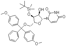 structure of CAS# 81246-81-3, 5'-O-[Bis(4-methoxyphenyl)phenylmethyl]-3'-O-[(1,1-dimethylethyl)dimethylsilyl]uridine