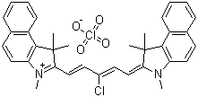 CAS # 81628-44-6, 2-[(1E,3Z)-3-Chloro-5-(1,1,3-trimethyl-1,3-dihydro-2H-benzo[e]indol-2-ylidene)-1,3-pentadienyl]-1,1,3-trimethyl-1H-benzo[e]indolium perchlorate
