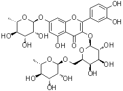 CAS # 81970-00-5, Clovin, 3-[[6-O-(6-Deoxy-alpha-L-mannopyranosyl)-beta-D-galactopyranosyl]oxy]-7-[(6-deoxy-alpha-L-mannopyranosyl)oxy]-2-(3,4-dihydroxyphenyl)-5-hydroxy-4H-1-benzopyran-4-one