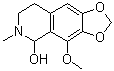 CAS # 82-54-2, 5,6,7,8-Tetrahydro-4-methoxy-6-methyl-1,3-dioxolo[4,5-g]isoquinolin-5-ol, Cotarnine