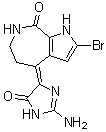 structure of CAS# 82005-12-7, (Z)-4-(2-Amino-1,5-dihydro-5-oxo-4H-imidazol-4-ylidene)-2-bromo-4,5,6,7-tetrahydro-pyrrolo[2,3-c]azepin-8(1H)-one