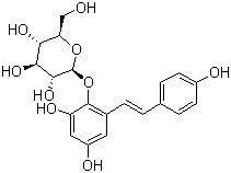 structure of CAS# 82373-94-2, 2,3,5,4'-四羟基二苯乙烯-2-O-beta-D-吡喃葡萄糖苷