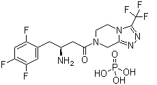 CAS 登录号：823817-58-9, 7-[(3S)-3-氨基-1-氧代-4-(2,4,5-三氟苯基)丁基]-5,6,7,8-四氢-3-(三氟甲基)-1,2,4-三唑并[4,3-a]吡嗪磷酸盐