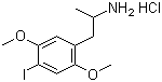 CAS # 82830-44-2, DOI hydrochloride, 1-(2,5-Dimethoxy-4-iodophenyl)-2-aminopropane hydrochloride, 2,5-Dimethoxy-4-iodoamphetamine hydrochloride