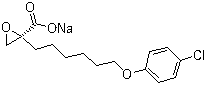 CAS 登录号：828934-43-6, (2S)-2-[6-(4-氯苯氧基)己基]环氧乙烷甲酸钠