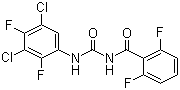 CAS # 83121-18-0, Teflubenzuron, 1-(3,5-Dichloro-2,4-difluorophenyl)-3-(2,6-difluorobenzoyl)urea, N-[[(3,5-Dichloro-2,4-difluorophenyl)amino]carbonyl]-2,6-difluorobenzamide