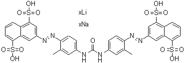 3,3'-[Carbonylbis[imino(2-methyl-4,1-phenylene)azo]]bis-1,5-naphthalenedisulfonic acid lithium sodium salt molecular structure (CAS 83221-71-0)