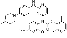 CAS # 837422-57-8, 2,6-Dimethylphenyl N-[2,4-bis(methyloxy)phenyl][2-[[4-(4-methyl-1-piperazinyl)phenyl]amino]-4-pyrimidinyl]carbamate