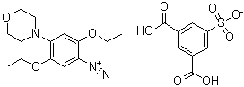 CAS # 83749-57-9, 2,5-Diethoxy-4-(4-morpholinyl)benzenediazonium salt with 5-sulfo-1,3-benzenedicarboxylic acid (1:1)