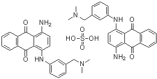 CAS # 83968-85-8, 1-Amino-4-[[3-[(dimethylamino)methyl]phenyl]amino]-9,10-anthracenedione sulfate (2:1)