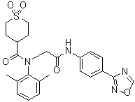 CAS # 841301-32-4, Amenamevir, N-(2,6-Dimethylphenyl)tetrahydro-N-[2-[[4-(1,2,4-oxadiazol-3-yl)phenyl]amino]-2-oxoethyl]-2H-thiopyran-4-carboxamide 1,1-dioxide, ASP 2151