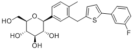 CAS # 842133-17-9, Canagliflozin Impurity 14, (1S)-1,5-Anhydro-1-(3-{[5-(3-fluorophenyl)-2-thienyl]methyl}-4-methylphenyl)-D-glucitol