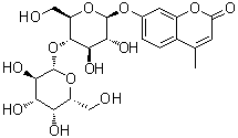 structure of CAS# 84325-23-5, 7-[(4-O-beta-D-Galactopyranosyl-beta-D-glucopyranosyl)oxy]-4-methyl-2H-1-benzopyran-2-one