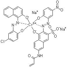 CAS # 84434-74-2, Disodium [1-[(5-Chloro-2-hydroxyphenyl)azo]-2-naphthalenolato][4-hydroxy-3-[(2-hydroxy-5-nitrophenyl)azo]-7-[(1-oxo-2-propenyl)amino]-2-naphthalenesulfonato]chromate