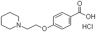 CAS # 84449-80-9, 4-[2-(1-Pipiridine)ethoxybenzoic acid hydrochloride, 4-[2-(1-Piperidyl)ethoxy]benzoic acid hydrochloride, 4-[2-Piperidinoethoxy]benzoic acid hydrochloride