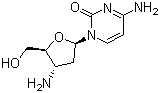 CAS # 84472-90-2, 3'-Amino-2',3'-dideoxycytidine, 4-Amino-1-[4-amino-5-(hydroxymethyl)oxolan-2-yl]pyrimidin-2-one