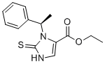 structure of CAS# 84711-26-2, 乙基(R)-2,3-二氢-3-(1-苯基乙基)-2-硫代-1H-咪唑-4-羧酸酯