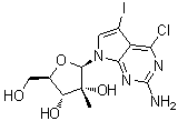 CAS 登录号：847551-58-0, 4-氯-5-碘-7-(2-C-甲基-beta-D-呋喃核糖基)-7H-吡咯并[2,3-d]嘧啶-2-胺