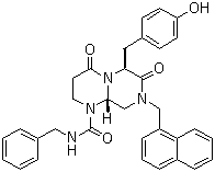 structure of CAS# 847591-62-2, (6S,9aS)-六氢-6-[(4-羟基苯基)甲基]-8-(1-萘基甲基)-4,7-二氧代-N-(苯甲基)-2H-吡嗪并[1,2-a]嘧啶-1(6H)-甲酰胺